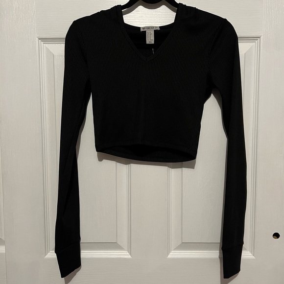 Forever 21 Tops - 💗 *NEW* Forever 21‎ - Womans Ribbed Active Long Sleeve w/ Hood